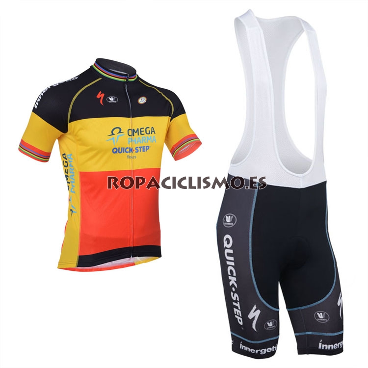 2013 Maillot Quick Step amarillo tirantes